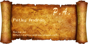 Petky András névjegykártya