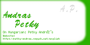 andras petky business card